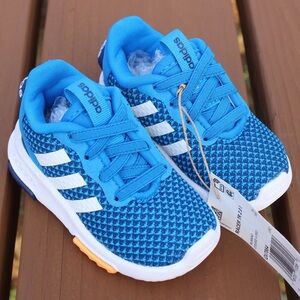 Adidas Racer TR 2.0 Toddler Running Shoes Blue/White Sz 4K